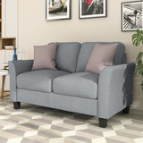 Hearth and Haven Quaint 2-Piece Living Room Set with 3-Seat Sofa and Loveseat, Grey LP000014EAA