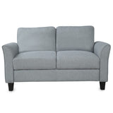 Hearth and Haven Quaint 2-Piece Living Room Set with 3-Seat Sofa and Loveseat, Grey LP000014EAA