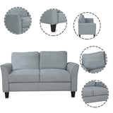 Hearth and Haven Quaint 2-Piece Living Room Set with 3-Seat Sofa and Loveseat, Grey LP000014EAA