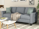 Hearth and Haven Quaint 2-Piece Living Room Set with 3-Seat Sofa and Loveseat, Grey LP000014EAA