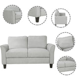 Hearth and Haven Living Room Furniture Loveseat Sofa and 3-Seat Sofa (Light Gray) LP000014NAA