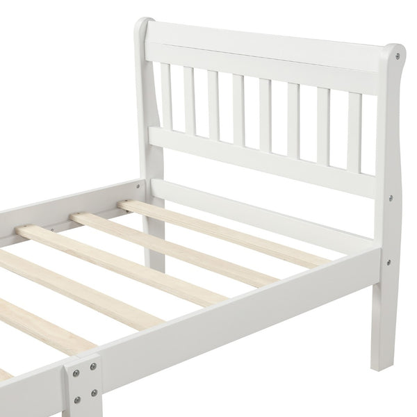 English Elm Wood Sleigh Twin Bed Solid Frame with Curved Headboard and Footboard for Kids Rooms N708P330271K