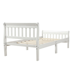 English Elm Wood Sleigh Twin Bed Solid Frame with Curved Headboard and Footboard for Kids Rooms N708P330271K