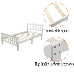 English Elm Wood Sleigh Twin Bed Solid Frame with Curved Headboard and Footboard for Kids Rooms N708P330271K