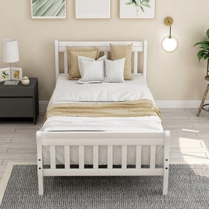 English Elm Wood Sleigh Twin Bed Solid Frame with Curved Headboard and Footboard for Kids Rooms N708P330271K