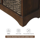 Hearth and Haven Sofia Storage Cabinet with Two Drawers and Four Classic Rattan Basket, Espresso WF193442AAB