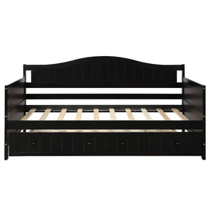 English Elm Twin Cottage Beadboard Daybed with Pull-out Trundle Pinewood Frame Guest Room WF192861AAP
