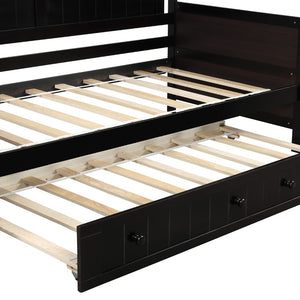 English Elm Twin Cottage Beadboard Daybed with Pull-out Trundle Pinewood Frame Guest Room WF192861AAP