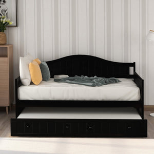 English Elm Twin Cottage Beadboard Daybed with Pull-out Trundle Pinewood Frame Guest Room WF192861AAP