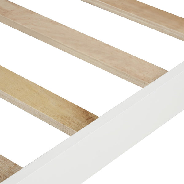 English Elm Bed Frame Twin Platform with Paneled Headboard Pinewood Slats No Box Spring Needed LP000070AAK