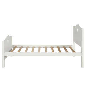 English Elm Bed Frame Twin Platform with Paneled Headboard Pinewood Slats No Box Spring Needed LP000070AAK