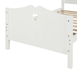 Hearth and Haven Amulet Twin Size Platform Bed with Headboard and Wood Slat Support, White LP000070AAK