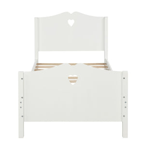English Elm Bed Frame Twin Platform with Paneled Headboard Pinewood Slats No Box Spring Needed LP000070AAK
