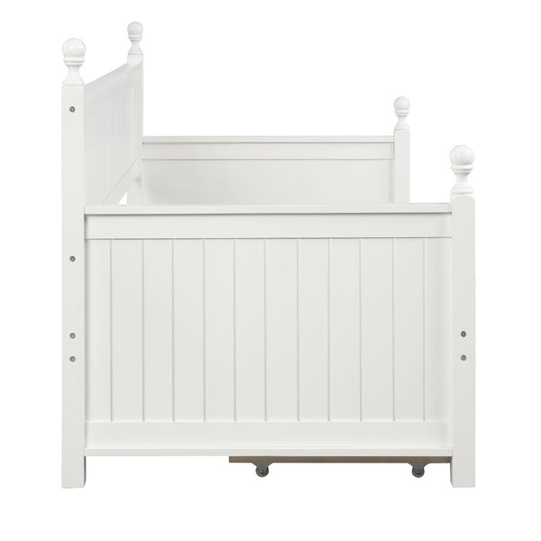 English Elm Wood Twin Daybed with Three Storage Drawers Pine Frame Slatted Guest Room Lounge WF295565AAK