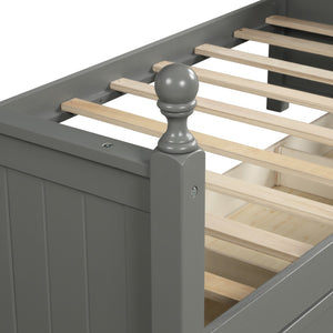 English Elm Wood Twin Daybed Solid Pine Frame with Three Storage Drawers and Traditional Style LP000077AAE