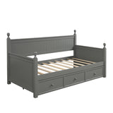 Hearth and Haven Wood Daybed with Three Drawers , Twin Size Daybed, No Box Spring Needed , Gray WF295565AAE