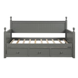 Hearth and Haven Wood Daybed with Three Drawers , Twin Size Daybed, No Box Spring Needed , Gray WF295565AAE