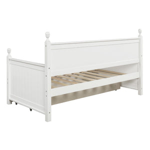 English Elm Wood Twin Daybed with Three Storage Drawers Pine Frame Slatted Guest Room Lounge WF295565AAK