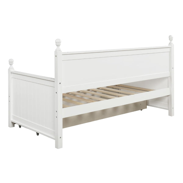 English Elm Wood Twin Daybed with Three Storage Drawers Pine Frame Slatted Guest Room Lounge WF295565AAK