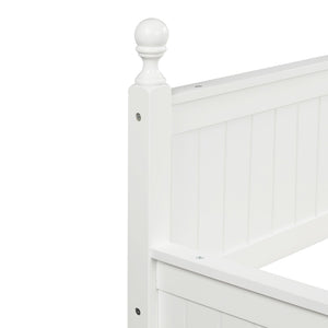 English Elm Twin Pine Wood Daybed with Pull Out Trundle Slatted Classic Guest Room Frame WF295566AAK