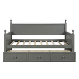 Hearth and Haven Wood Daybed with Three Drawers , Twin Size Daybed, No Box Spring Needed , Gray WF295565AAE