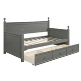 Hearth and Haven Wood Daybed with Three Drawers , Twin Size Daybed, No Box Spring Needed , Gray WF295565AAE