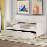 Wood Daybed with Three Drawers , Twin Size Daybed, No Box Spring Needed , White