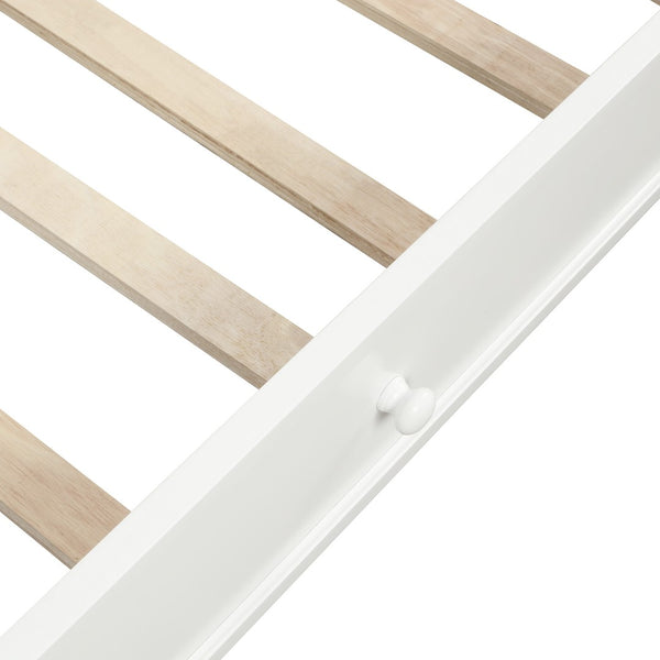 English Elm Twin Pine Wood Daybed with Pull Out Trundle Slatted Classic Guest Room Frame WF295566AAK