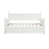 Hearth and Haven Wood Daybed with Three Drawers , Twin Size Daybed, No Box Spring Needed , White WF295565AAK