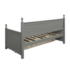 English Elm Wood Twin Daybed Solid Pine Frame with Three Storage Drawers and Traditional Style LP000077AAE
