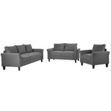 English Elm Polyester-Blend 3 Pieces Sofa Set, Living Room Set