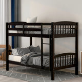 Hearth and Haven Stucci Twin over Twin Bunk Bed with Curved Headboard and Ladder, Espresso LT000066AAP