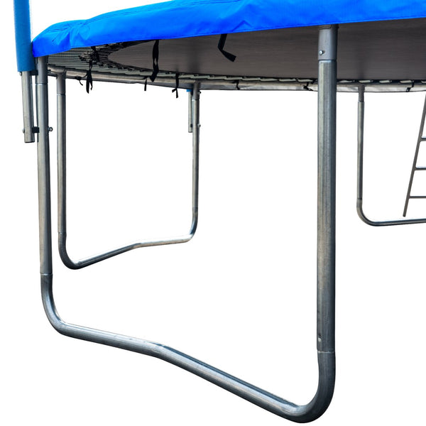 English Elm 16ft Outdoor Trampoline with Safety Enclosure Basketball Hoop Ladder Galvanized Frame W285S00021