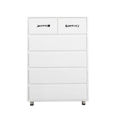 6-Drawer Cabinet with Steel Tube Legs, White