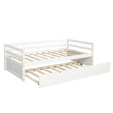 Hearth and Haven Luminea Twin Size Daybed with Trundle Frame Set, White WF191421AAK