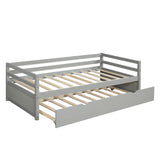 Hearth and Haven Luminea Twin Size Daybed with Trundle Frame Set, Grey WF191421AAE