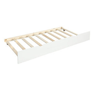 English Elm Daybed with Pull Out Trundle Twin Pine Wood Frame Guest Room Sleep Solution White WF191421AAK
