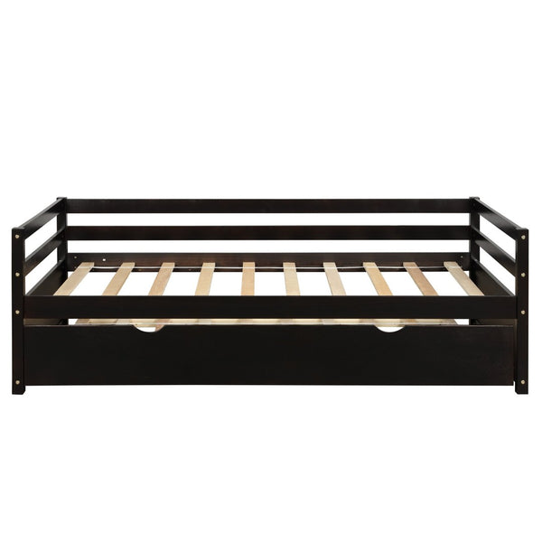 English Elm Daybed with Pull Out Trundle Twin Pine Wood Frame Guest Room Sleep Solution WF191421AAP