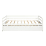 Hearth and Haven Luminea Twin Size Daybed with Trundle Frame Set, White WF191421AAK