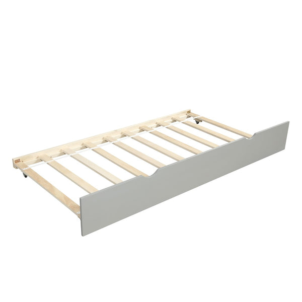 English Elm Daybed with Pull Out Trundle Twin Pine Wood Frame Guest Room Sleep Solution Gray WF191421AAE