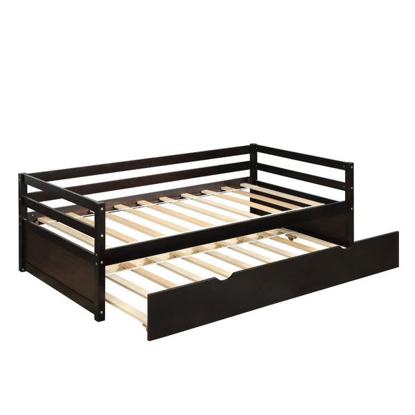 English Elm Daybed with Pull Out Trundle Twin Pine Wood Frame Guest Room Sleep Solution WF191421AAP