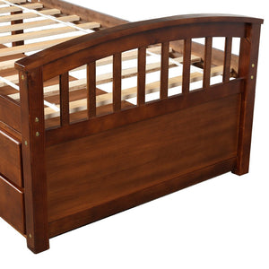English Elm Orisfur. Twin Pine Platform Bed Six Built-in Drawers Espresso Kids Room Storage SG000119AAP
