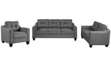 English Elm 3 Piece Living Room Set With Tufted Cushions.