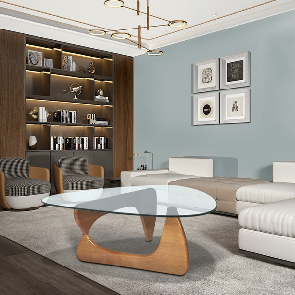 English Elm Home Modern Geometric Triangle Coffee Table Low Profile Contemporary Living Room Accent W30216918