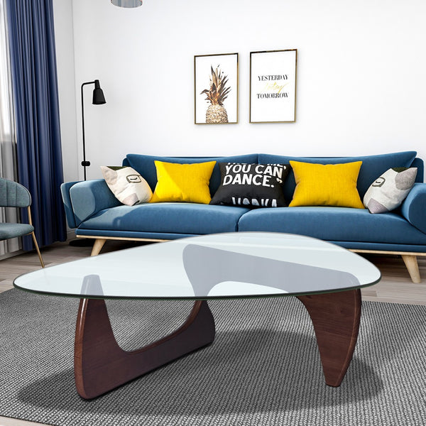 English Elm Home Modern Geometric Triangle Coffee Table Low Profile Contemporary Living Room Accent W30216917