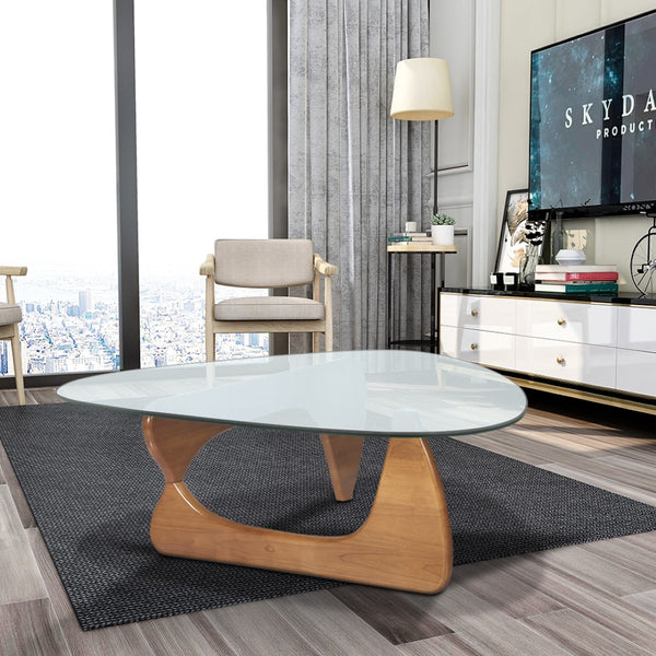 English Elm Home Modern Geometric Triangle Coffee Table Low Profile Contemporary Living Room Accent W30216918