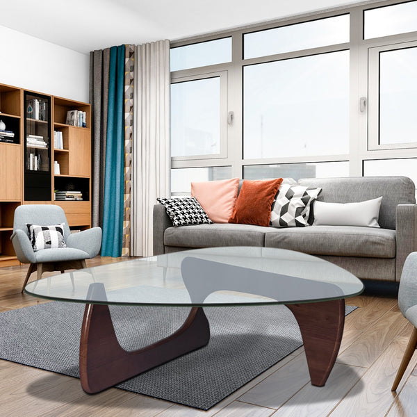 English Elm Home Modern Geometric Triangle Coffee Table Low Profile Contemporary Living Room Accent W30216917