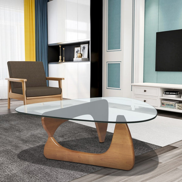 English Elm Home Modern Geometric Triangle Coffee Table Low Profile Contemporary Living Room Accent W30216918