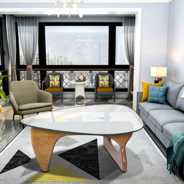 English Elm Home Modern Geometric Triangle Coffee Table Low Profile Contemporary Living Room Accent W30216918