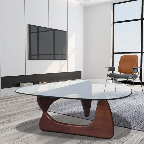 English Elm Home Modern Geometric Triangle Coffee Table Low Profile Contemporary Living Room Accent W30216917